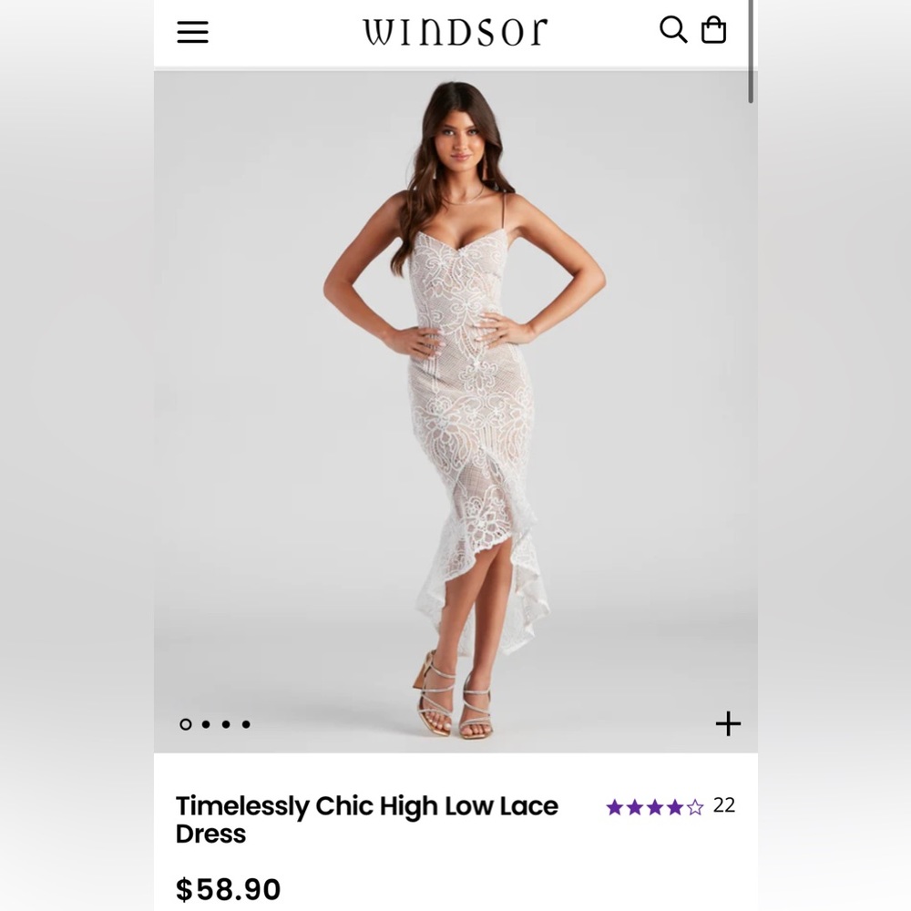 Brand new Windsor Timelessly Chic high low lace dress